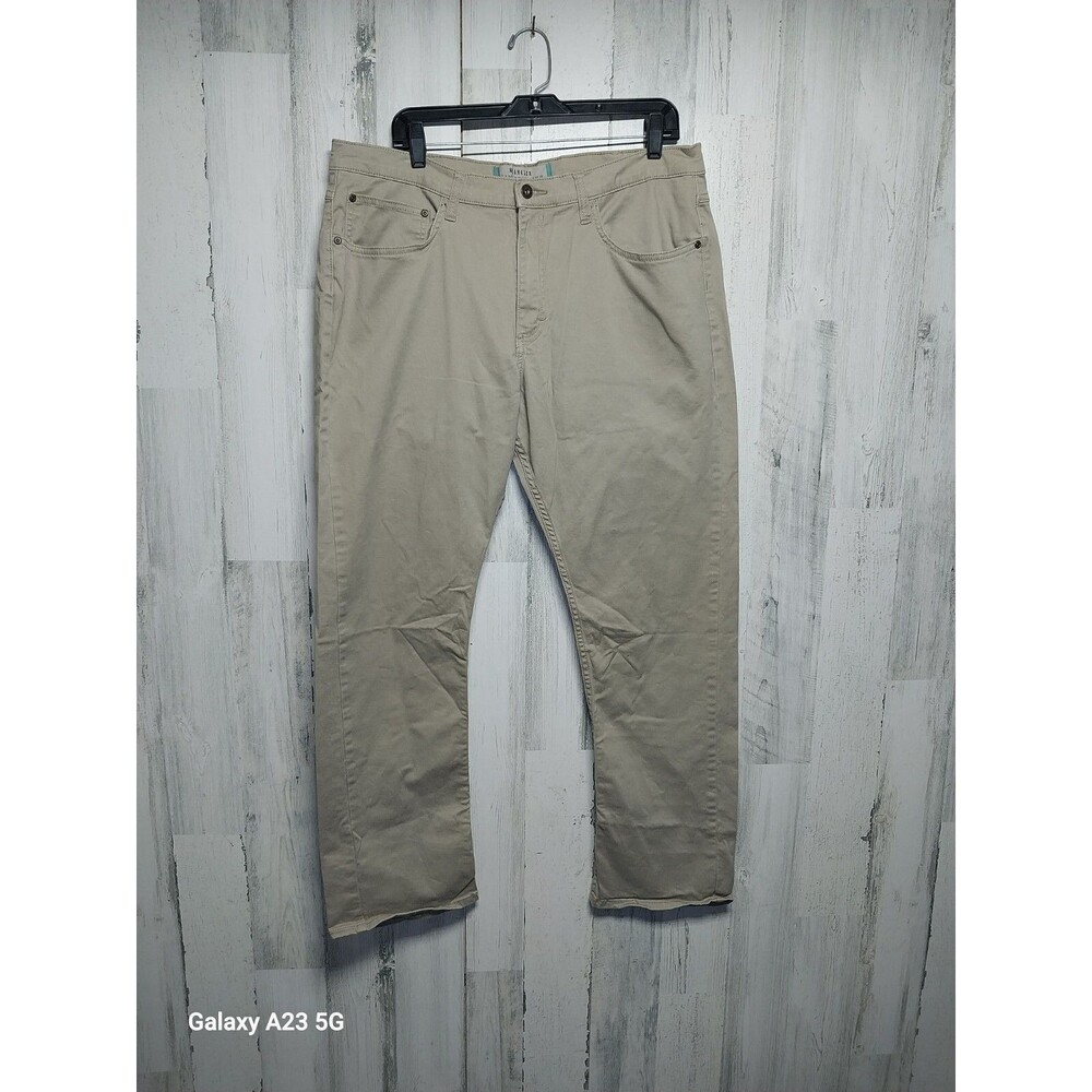 Wrangler Men’s Pants 36x30 Beige Slim Straight Leg Flat Front Pocket